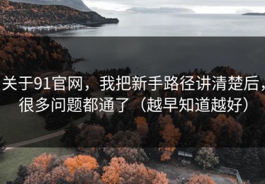 关于91官网，我把新手路径讲清楚后，很多问题都通了（越早知道越好）