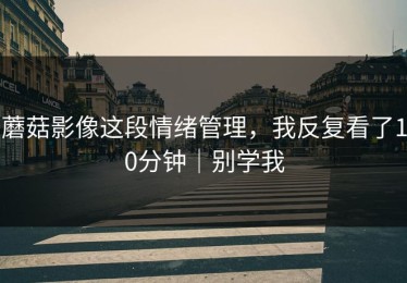 蘑菇影像这段情绪管理，我反复看了10分钟｜别学我