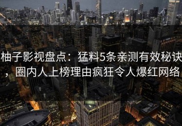柚子影视盘点：猛料5条亲测有效秘诀，圈内人上榜理由疯狂令人爆红网络