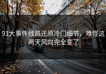 91大事件线路还原冷门细节，难怪这两天风向完全变了