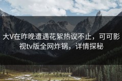 大V在昨晚遭遇花絮热议不止，可可影视tv版全网炸锅，详情探秘