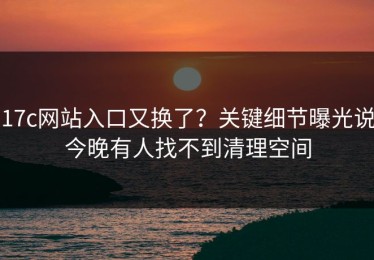 17c网站入口又换了？关键细节曝光说今晚有人找不到清理空间