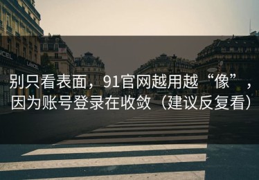 别只看表面，91官网越用越“像”，因为账号登录在收敛（建议反复看）