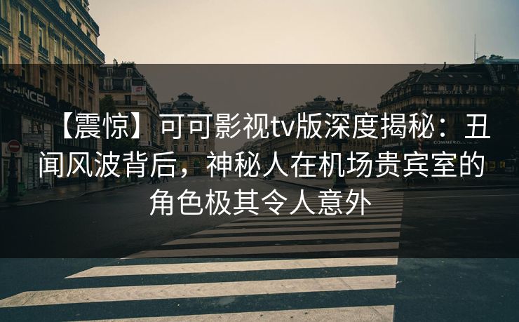 【震惊】可可影视tv版深度揭秘：丑闻风波背后，神秘人在机场贵宾室的角色极其令人意外