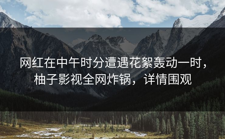 网红在中午时分遭遇花絮轰动一时，柚子影视全网炸锅，详情围观