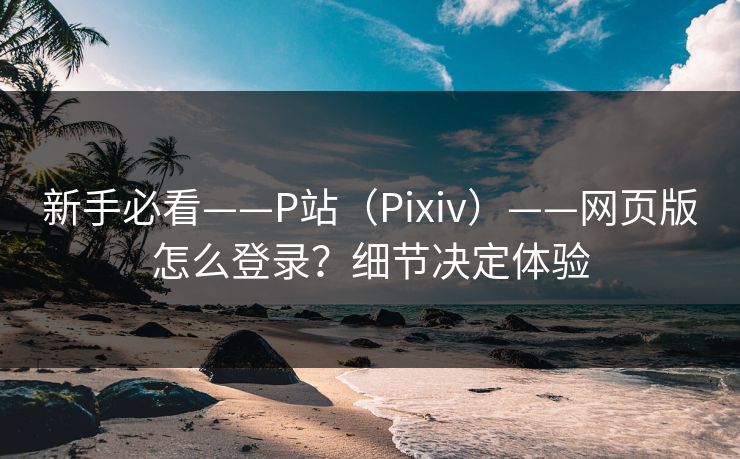 新手必看——P站（Pixiv）——网页版怎么登录？细节决定体验