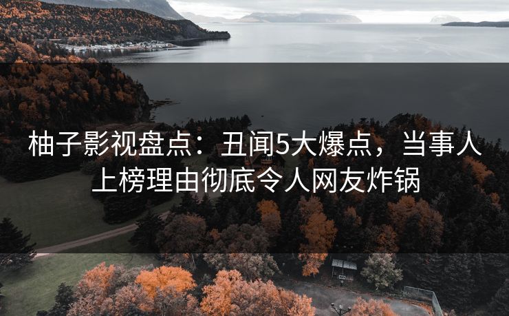 柚子影视盘点:丑闻5大爆点,当事人上榜理由彻底令人网友炸锅 柚子影视盘点:丑闻5大爆点,当事人上榜理由彻底令人网友炸锅